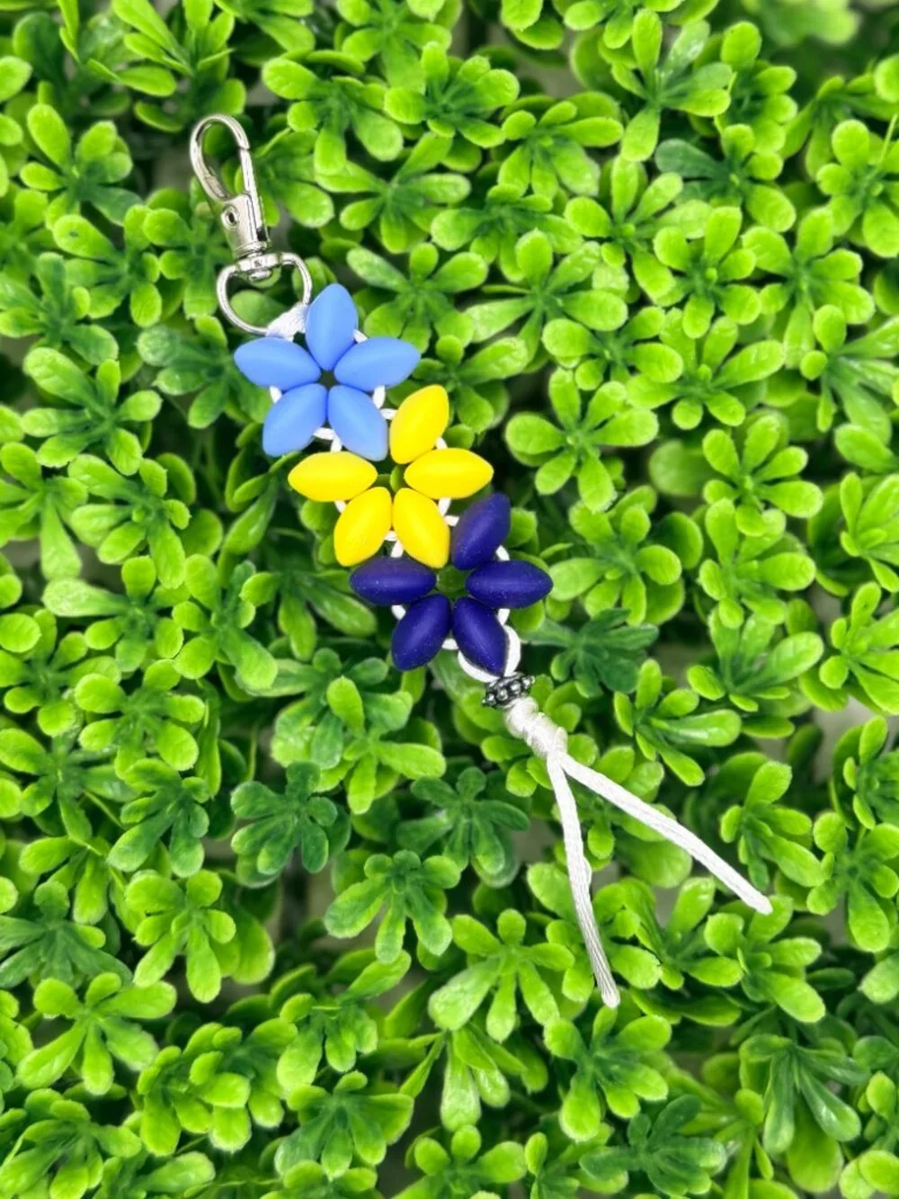 Silicone Bead Flower Keychain